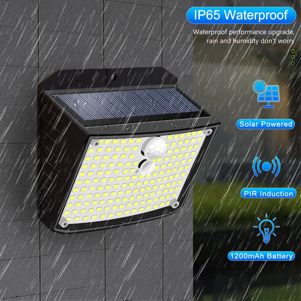 LED Solar Powered Light IP65 Waterproof Motion Sensor Super Bright Outdoor Wall Lamp Garden Patio Yard Fence Porch Balcony Zpaxo