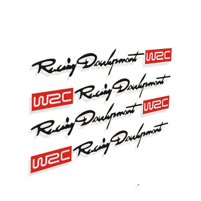 Car Styling Fashion WRC World Racing Development Creative Car Door Handle Decals Dual Color Design Stickers Vinyls Decals Zpaxo black-red