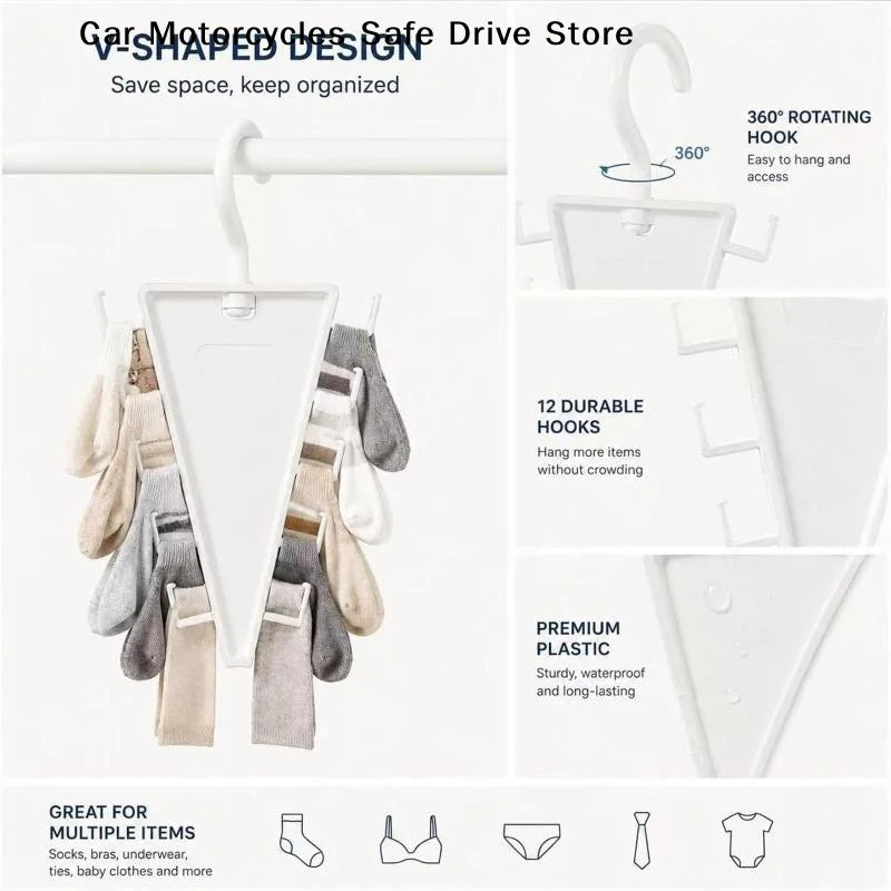 CMV-Shape Multi Hook Closet Hanger Organizer 12 Hooks Space Saving Zpaxo