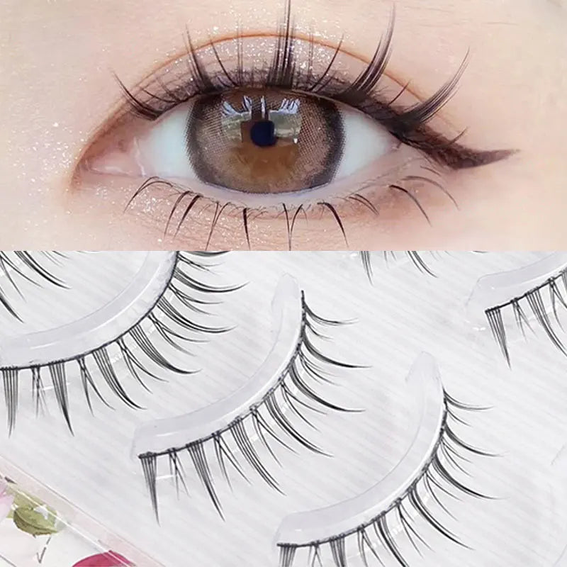 5 pairs of transparent and dynamic stem eyelash extensions - reusable, easy to use, natural appearance,enhance eye appearance Zpaxo