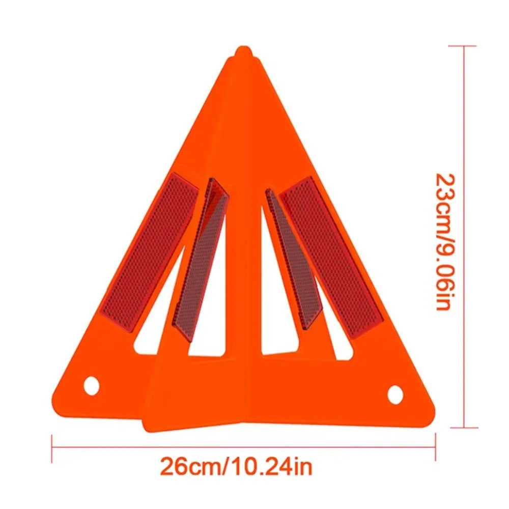 Reflective Car Emergency Warning Triangle Red Foldable Cars Stop Sign Zpaxo