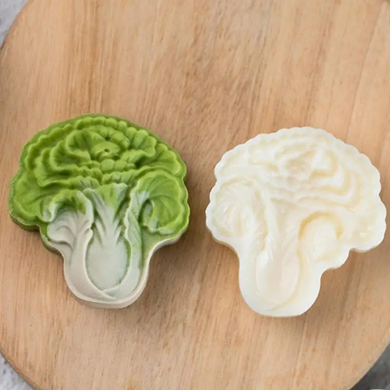 Mooncakes Molds Jades Cabbage Bean Pastes Cake Mould With 1 Stamps ABS Plastic Pastries Maker for Baking Enthusiasts Zpaxo