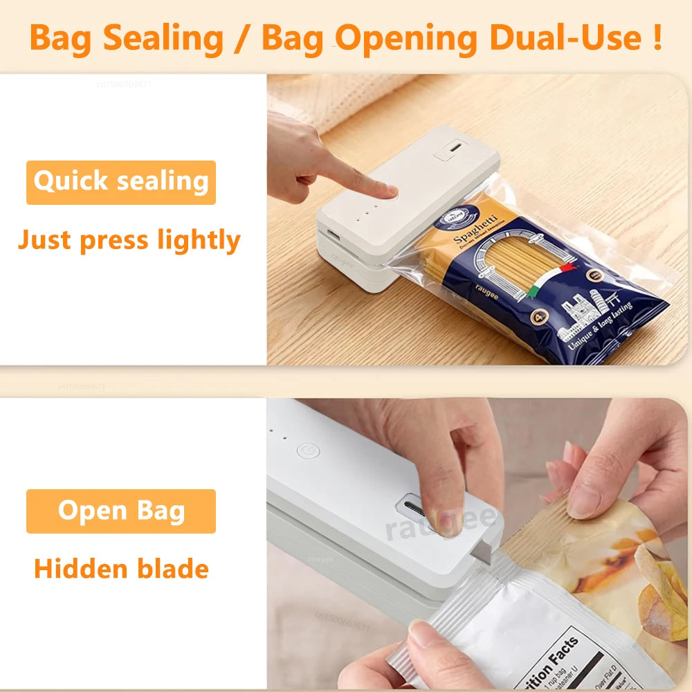 Plastic Bag Sealer Mini Heat Sealing Machine Rechargeable Handheld Zpaxo