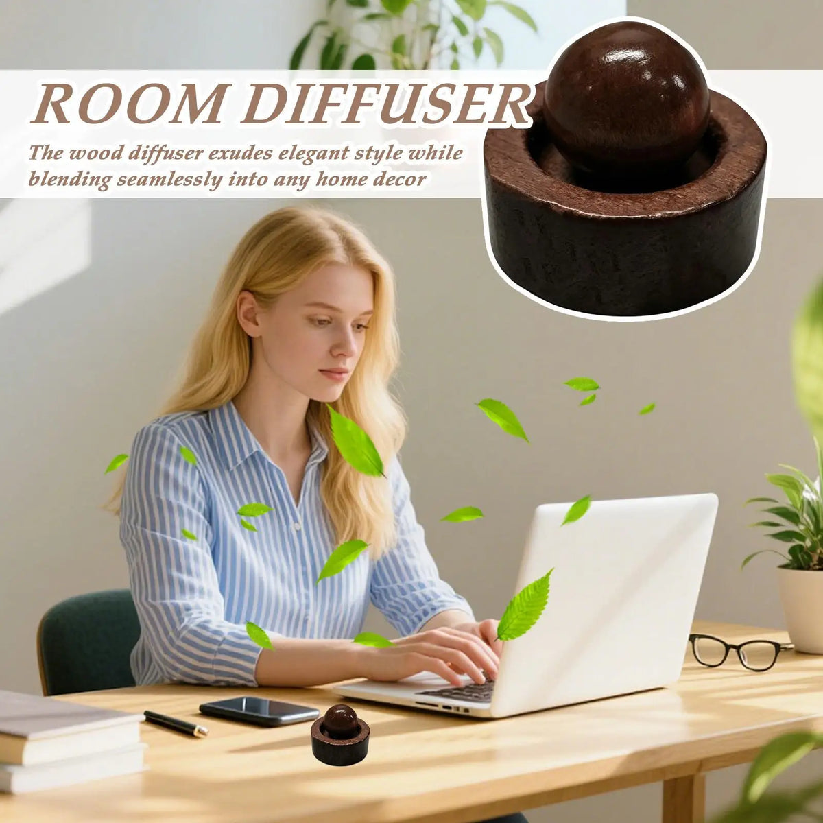 Diffuser Wood Air Purification Tabletop Decor Bedroom Scent Office Zpaxo