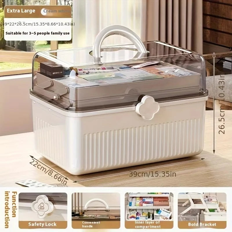 Smart Flip-top Medicine Box Visual Window Multi-layers Easy-carry Zpaxo