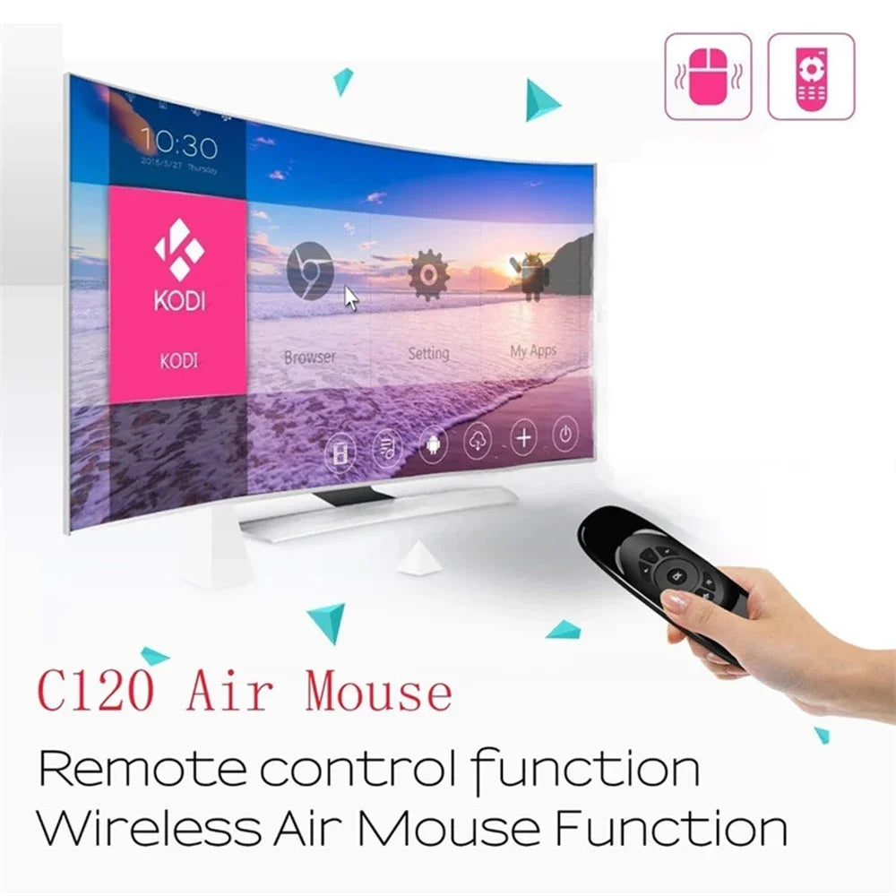2.4G Wireless Keyboard RGB Backlit Mini RF Keyboard Mouse with Voice Control IR Learning Remote Control for PC TV Laptop Zpaxo