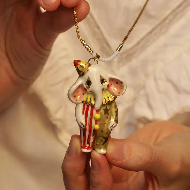 Vintage Cute Cartoon Animal Pendant Necklace Women Retro Fashion Zpaxo