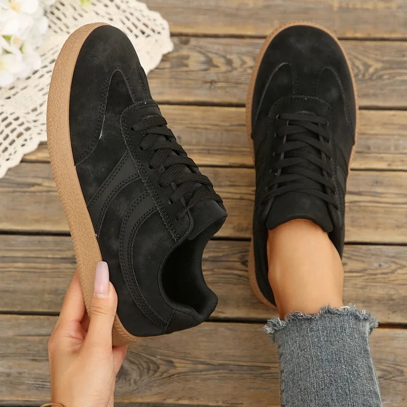 2026 Women's Spring Autumn Vintage Solid Comfortable Sneakers Women Zpaxo black 39
