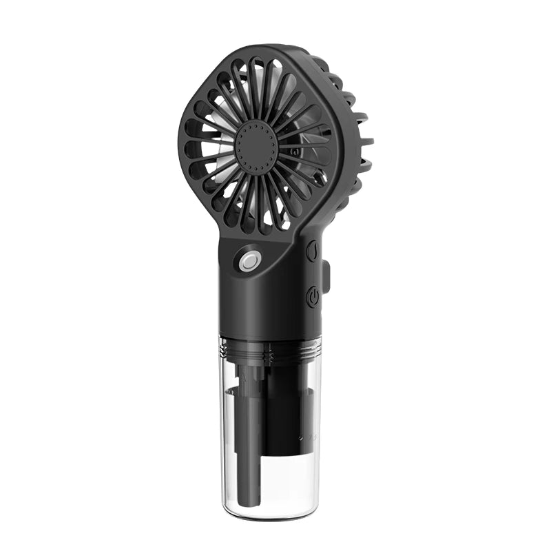 Mini Handheld Fan Portable Water Spray Mist USB Rechargeable Personal Zpaxo Black