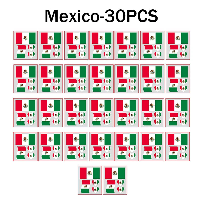 Waterproof Temporary Tattoos Soccer National Flag Series Designed Zpaxo Mexcio 30PCS