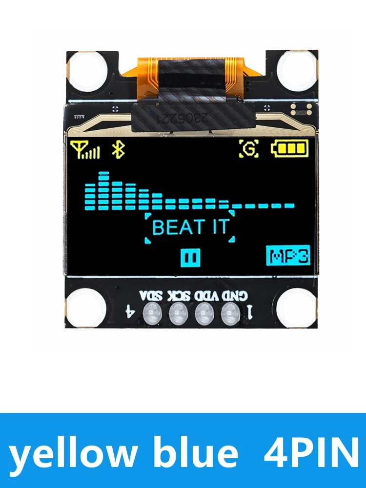 Product OLED IIC White YELLOW BLUE 12864 Display 4x4 Key I2C SSD1315 Zpaxo yellow blue black