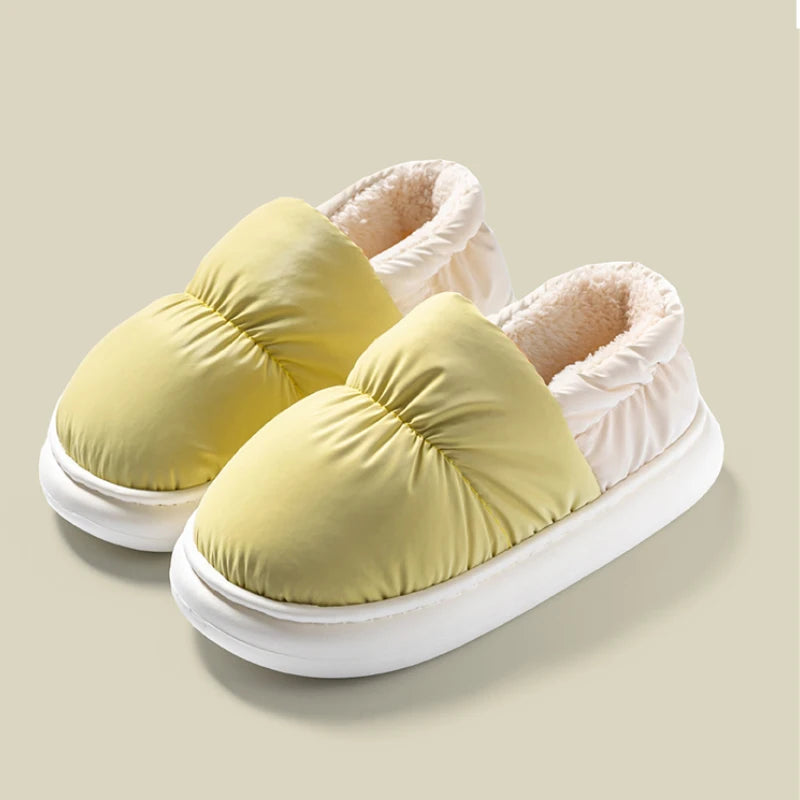 Package Slippers Women's Winter Indoor Non-slip Plush Fleece Lined Zpaxo YELLOW 36-37
