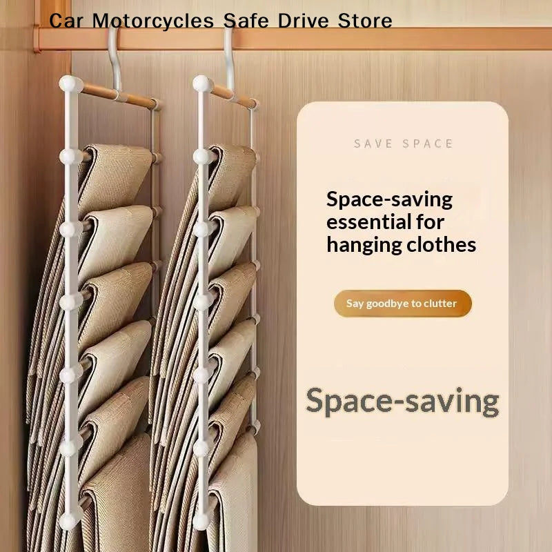 1 Multi-layer Pants Hanger Space Saving Closet Organizer Foldable Zpaxo