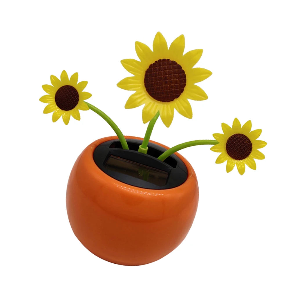 Office Creativity Insect Swing Car Dashboard Decor Honey Bee Solar Zpaxo Sun Flower