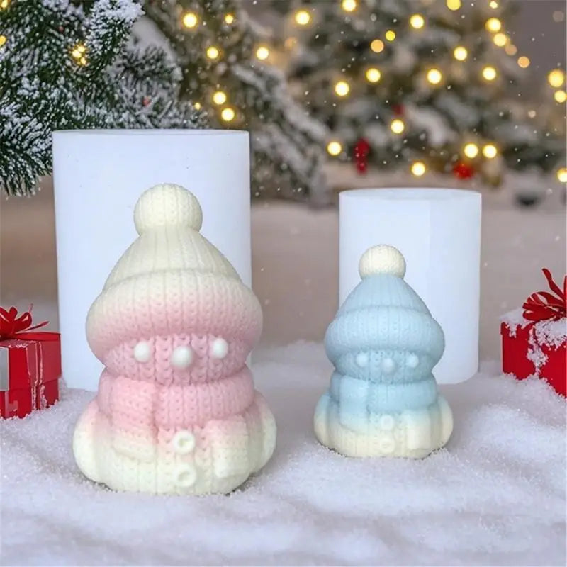 Snowman Silicone Mould Knitted Designs Craft Making Zpaxo