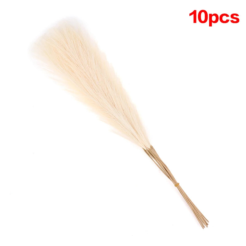 10 Units/Lot 55cm Cute Decoration Fake Flower Reed Plant Simulated Artificial Pampas Christmas Wedding Party Fluffy Reed Grass Zpaxo Yellow 10pcs