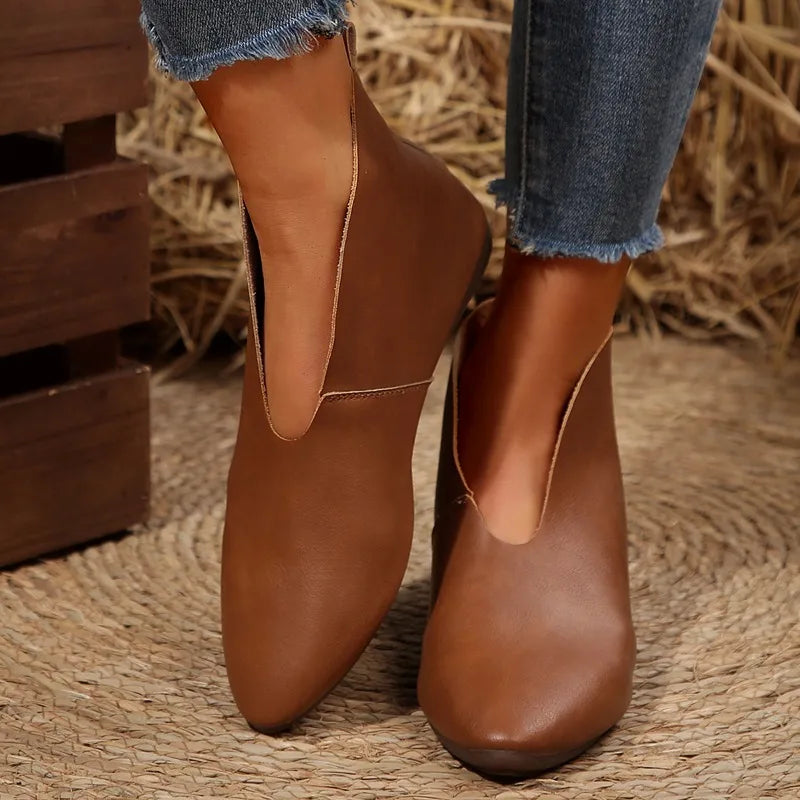 2026 Spring Autumn Women's Comfortable Vintage Solid Boots Women Zpaxo