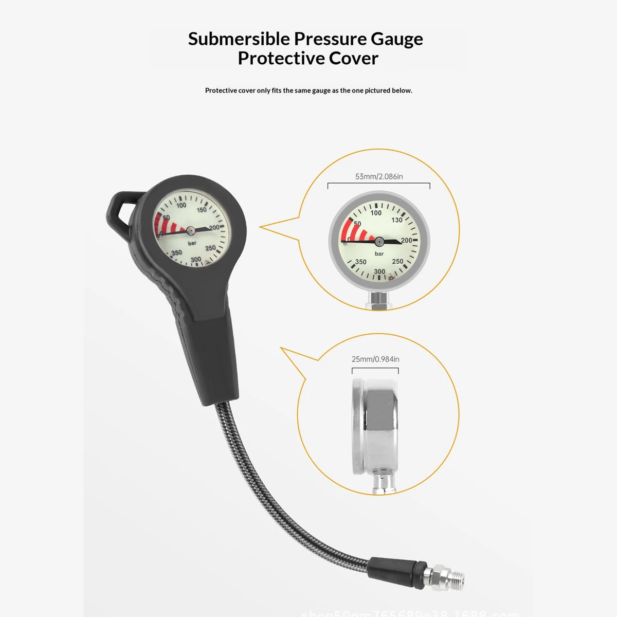 Scuba Pressures Gauge Boot Protector Anti-scratch Scubas Press Case Zpaxo