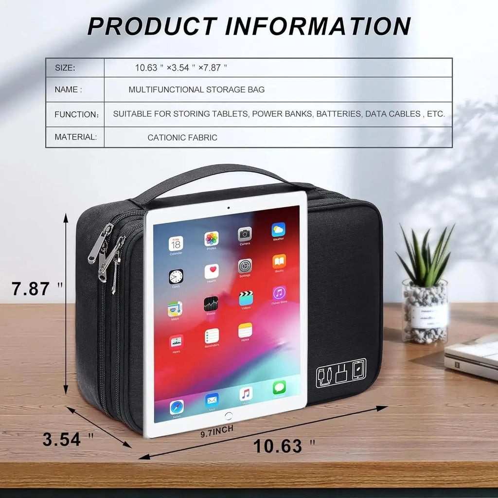 Cable Storage Bag Waterproof Digital Electronic Accessories Organizer Portable Travel Cable Digital Storage Bag For Cord Charger Zpaxo