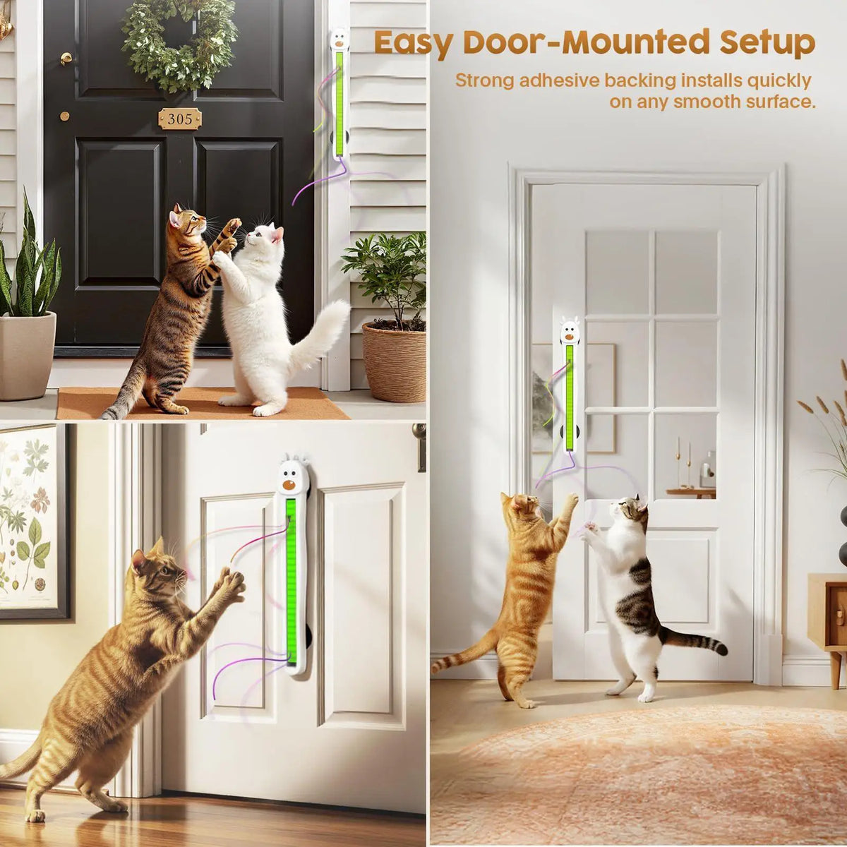 Automatic Cat Toy Wall Mounted Interactive Flying Rope Rechargeable Zpaxo