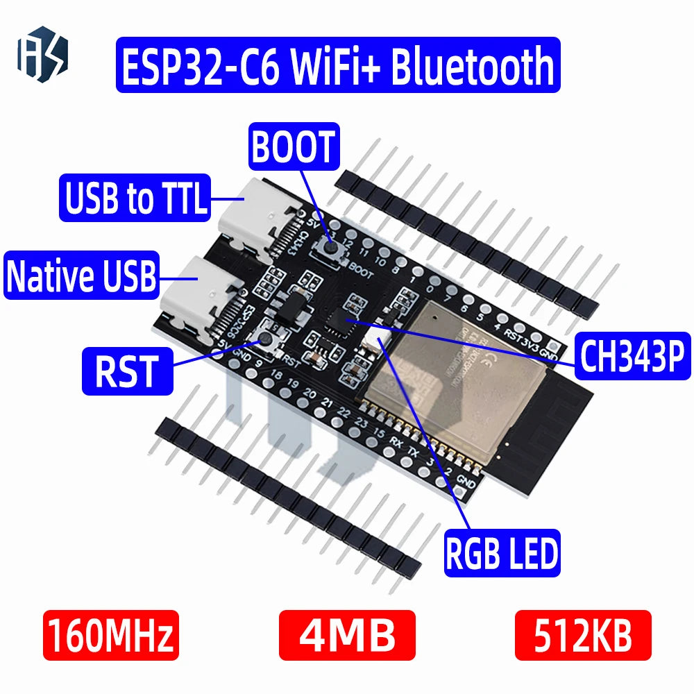 ESP32 ESP32-C6 Wifi+bluetooth Internet Things Dual Type-c Development Zpaxo