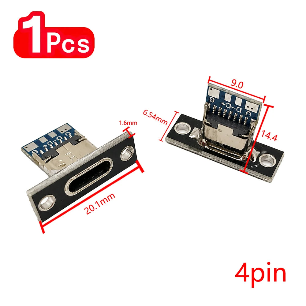 5 10 2Pin 4Pin Type-c Female Connector Jack Data Charging Port Small Zpaxo 4pin-1pcs
