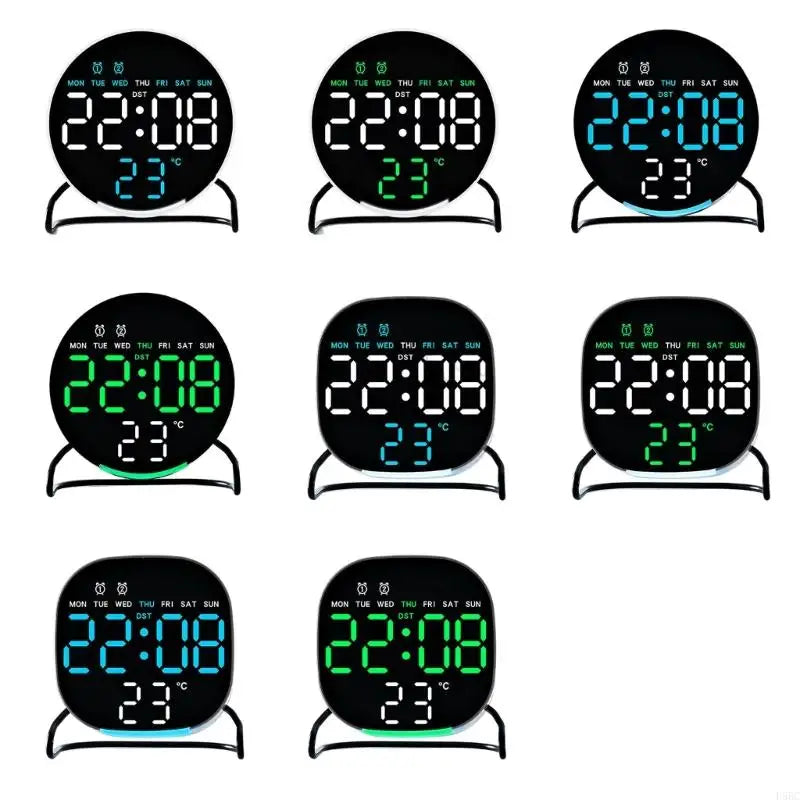 LED Digital Clock Bedroom Desk Double Alarm Ambients Lighting Zpaxo