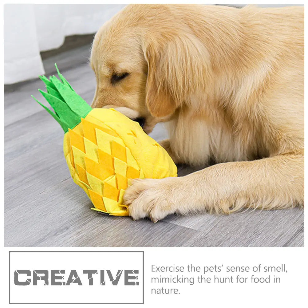 Pineapple Dog Interactive Slow Feeder Puzzle Training Chew Sniffing Zpaxo