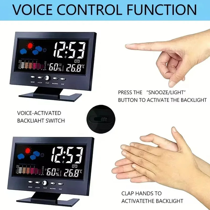Multifunctional Digital Weather Clock Home Thermometer Hygrometer Zpaxo