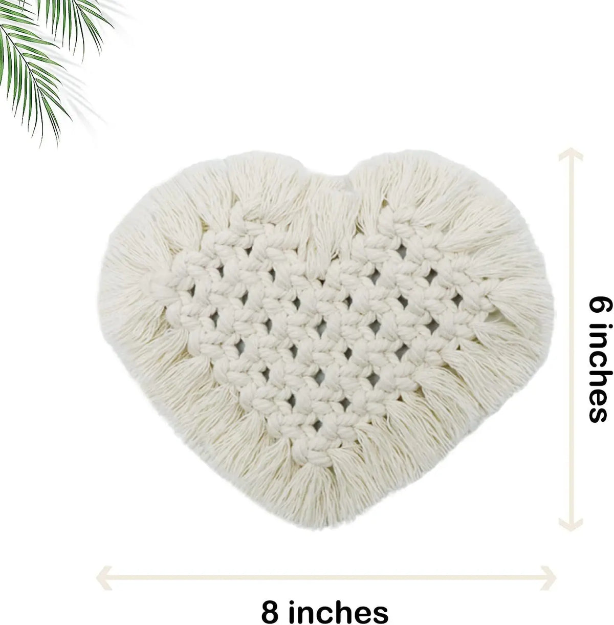 Woven coasters circular anti slip mats party mats picnic outdoor mats cotton ropes are essential modern and simple Zpaxo heart-shaped 3PC