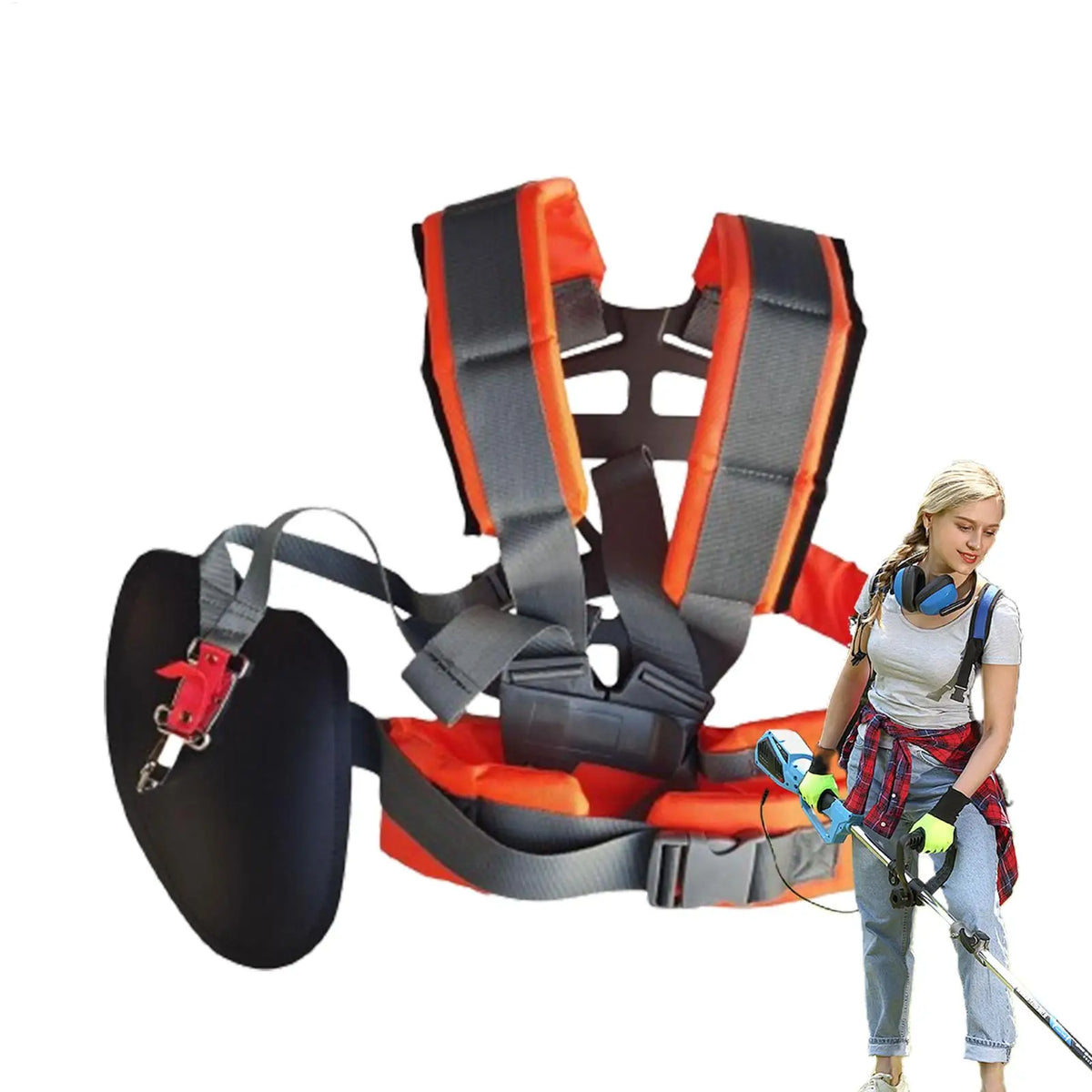 Double Shoulder Brush Cutter Harness Padded Adjustable Trimmer Strap Zpaxo