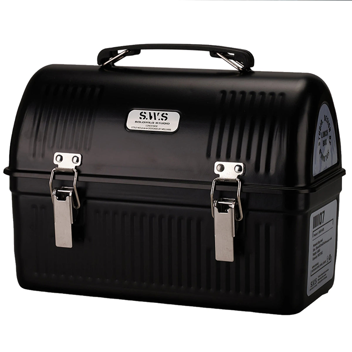 Vintage Metal Lunchbox Handle Latch Picnic Box Retro Containers Zpaxo Black