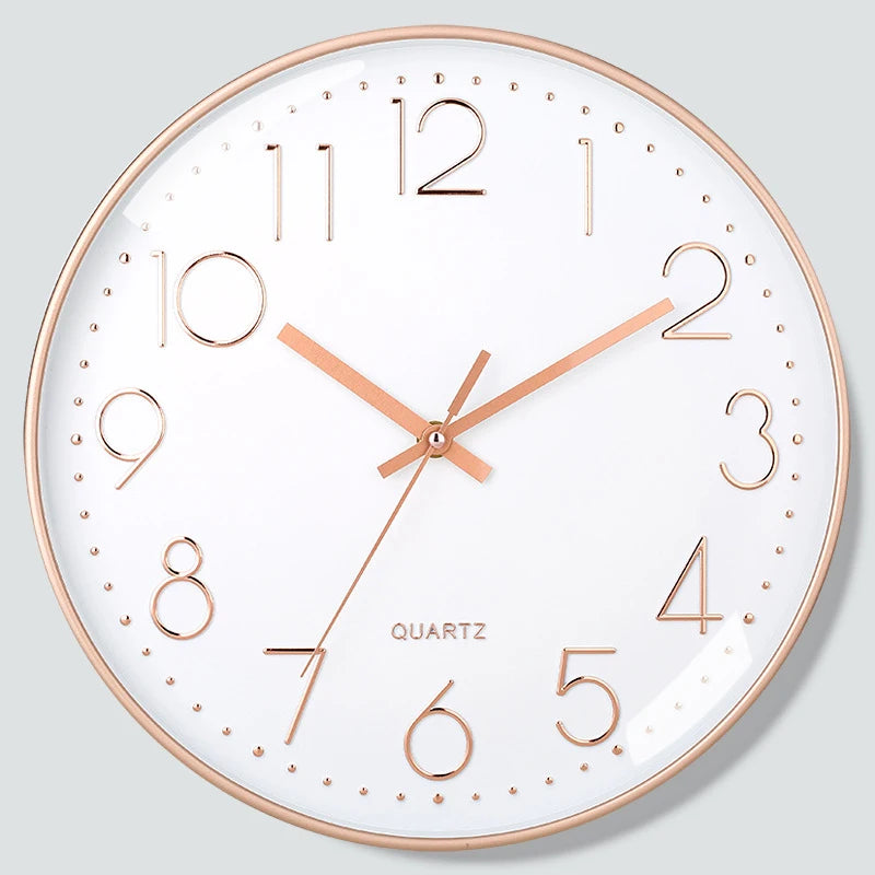 Mute Quartz Wall Clock Cubic Digital Living Room Bedroom Simple Home Zpaxo Rose Gold