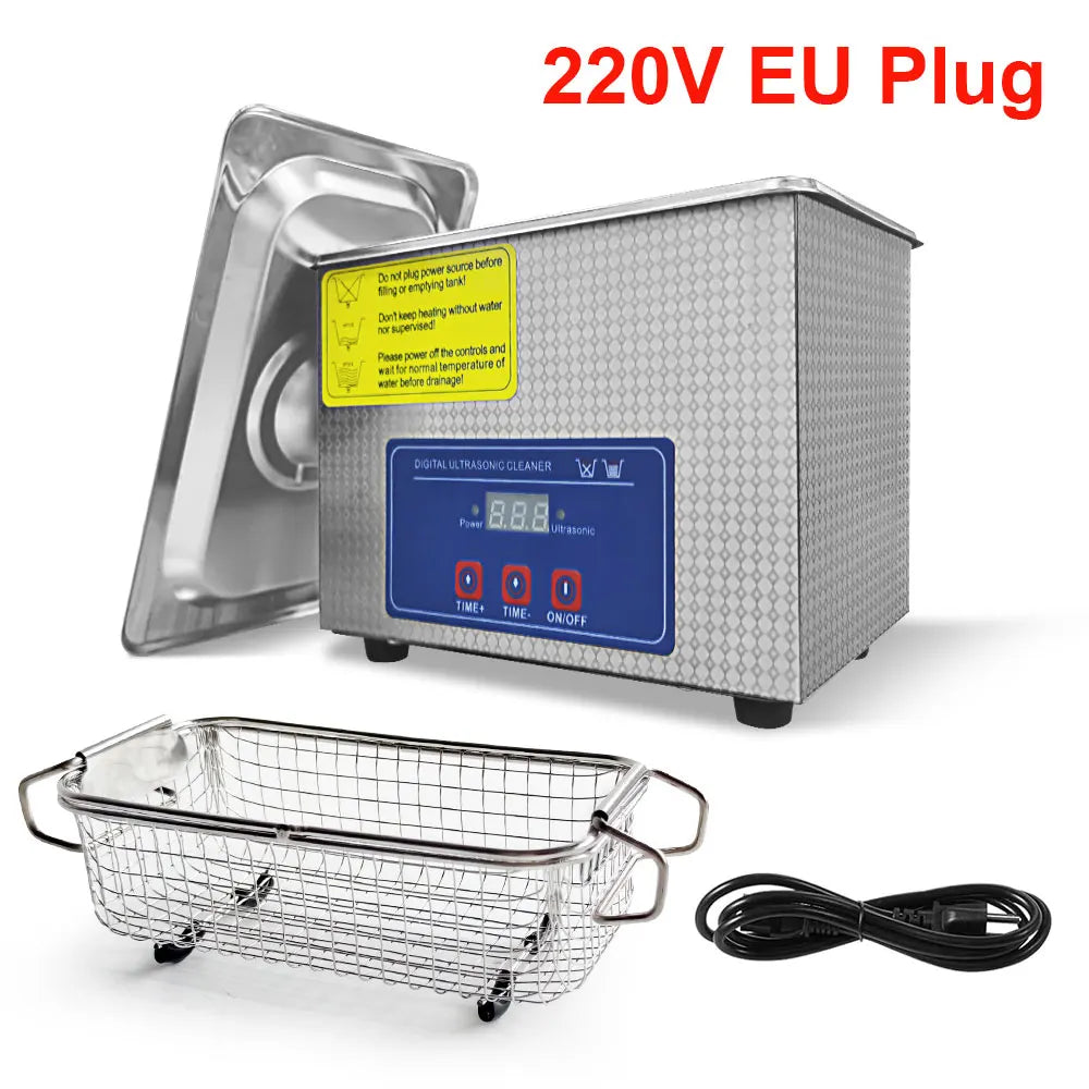 Ultrasonic Cleaner Ultrasound Cleaning Machine Glasses Jewelry 40KHZ Zpaxo EU Plug 220V