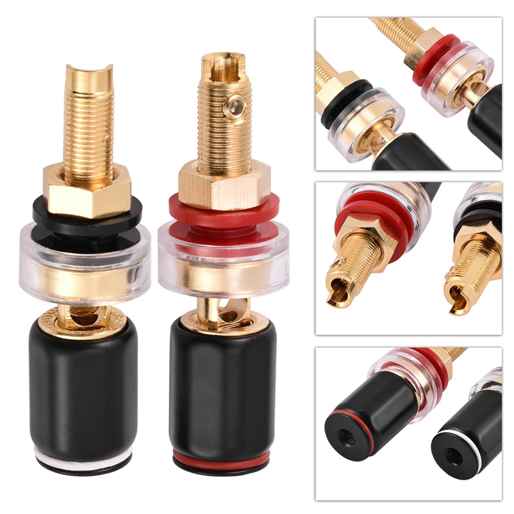 Black Red Welding Copper Speaker Amplifier Terminal Banana Plug Zpaxo