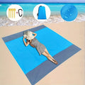 Extra-large Durable Polyester Beach Blanket Lightweight Sandproof Mat Zpaxo gray and blue-1pc