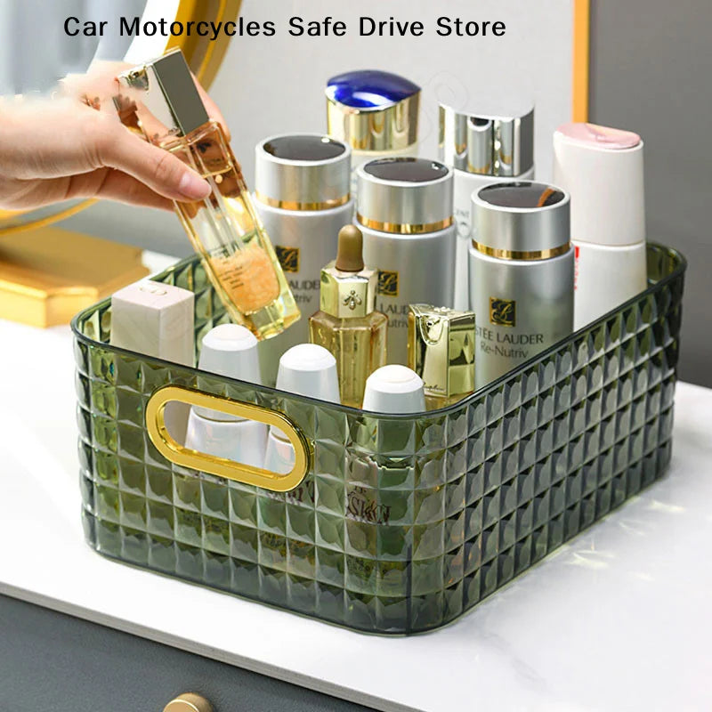CMLarge Capacity Transparent Storage Box Cosmetic Container Plastic Zpaxo