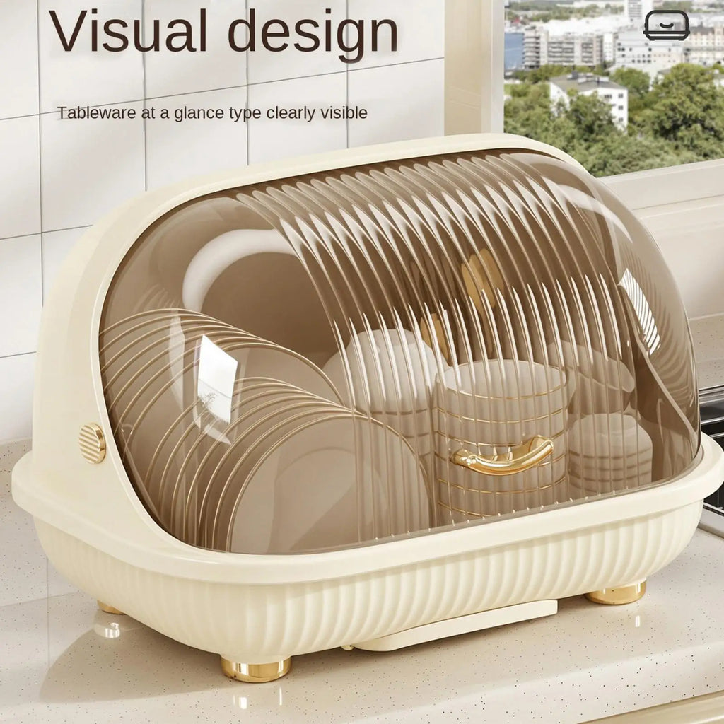 Dish Drying Rack Transparent Dust Prevention Kitchen Container Zpaxo