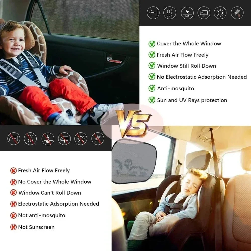 4-piece Window Screen Premium Sunshade Breathable Mosquito Net Front Zpaxo