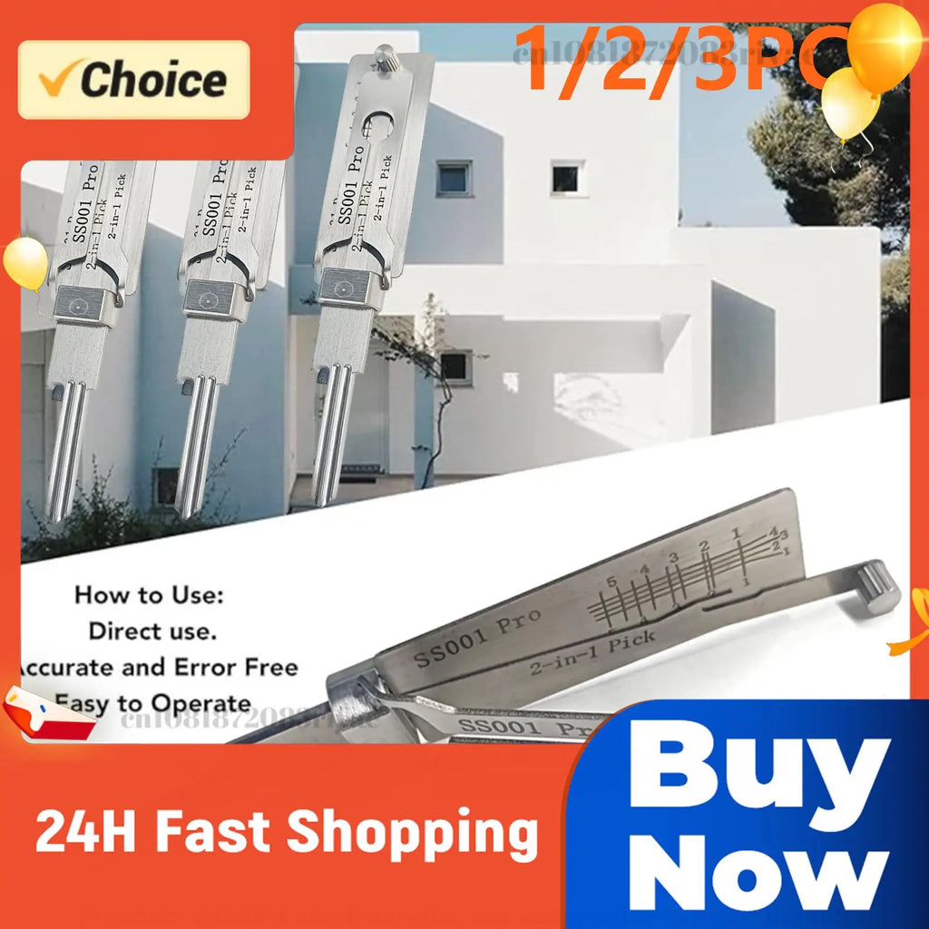 1- Stainless Steel Key Decoder SS001 O-ring Pickup Hook Tool Hand Zpaxo