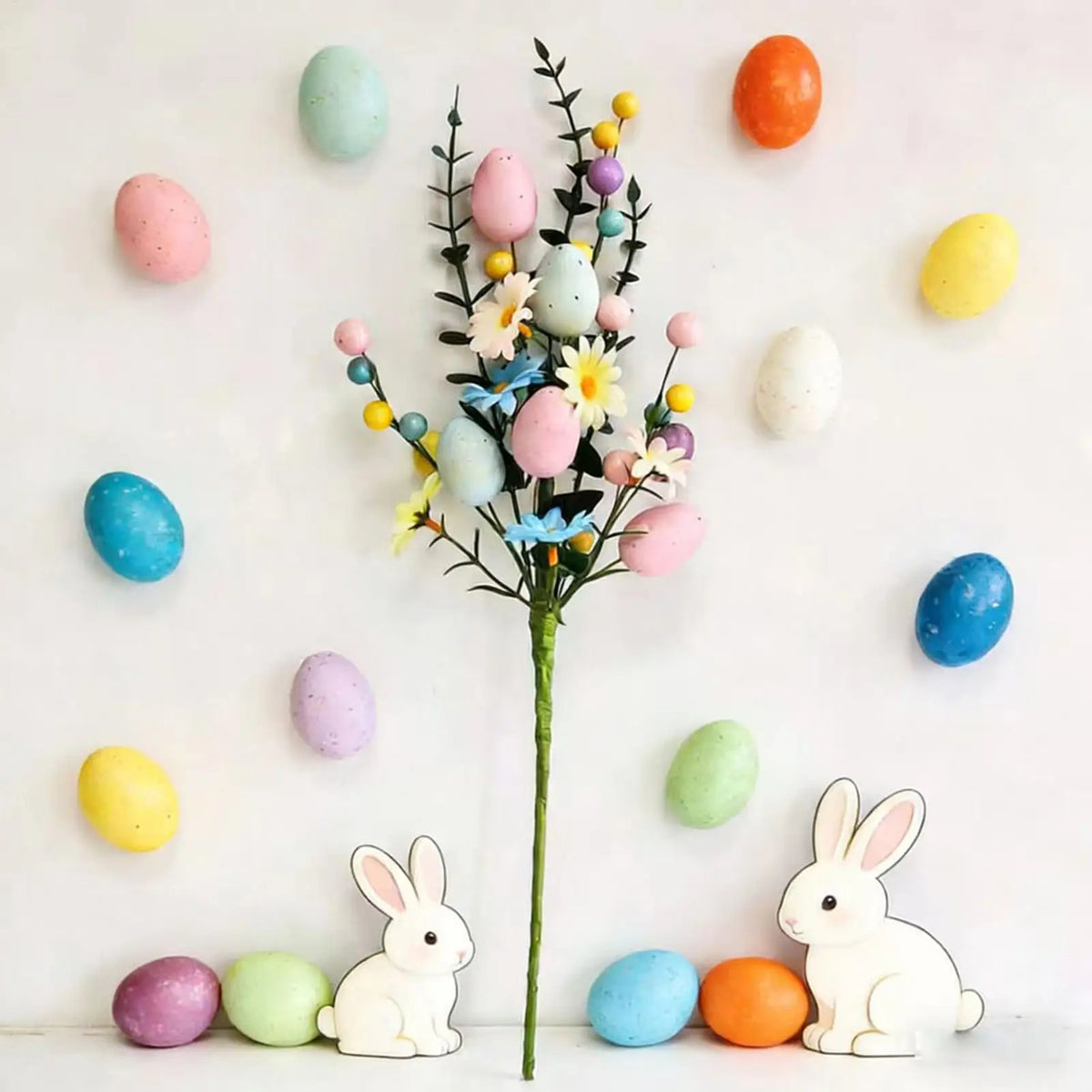 Easter Egg Stems Artificial Flowers Spring Home Decor Vase Zpaxo