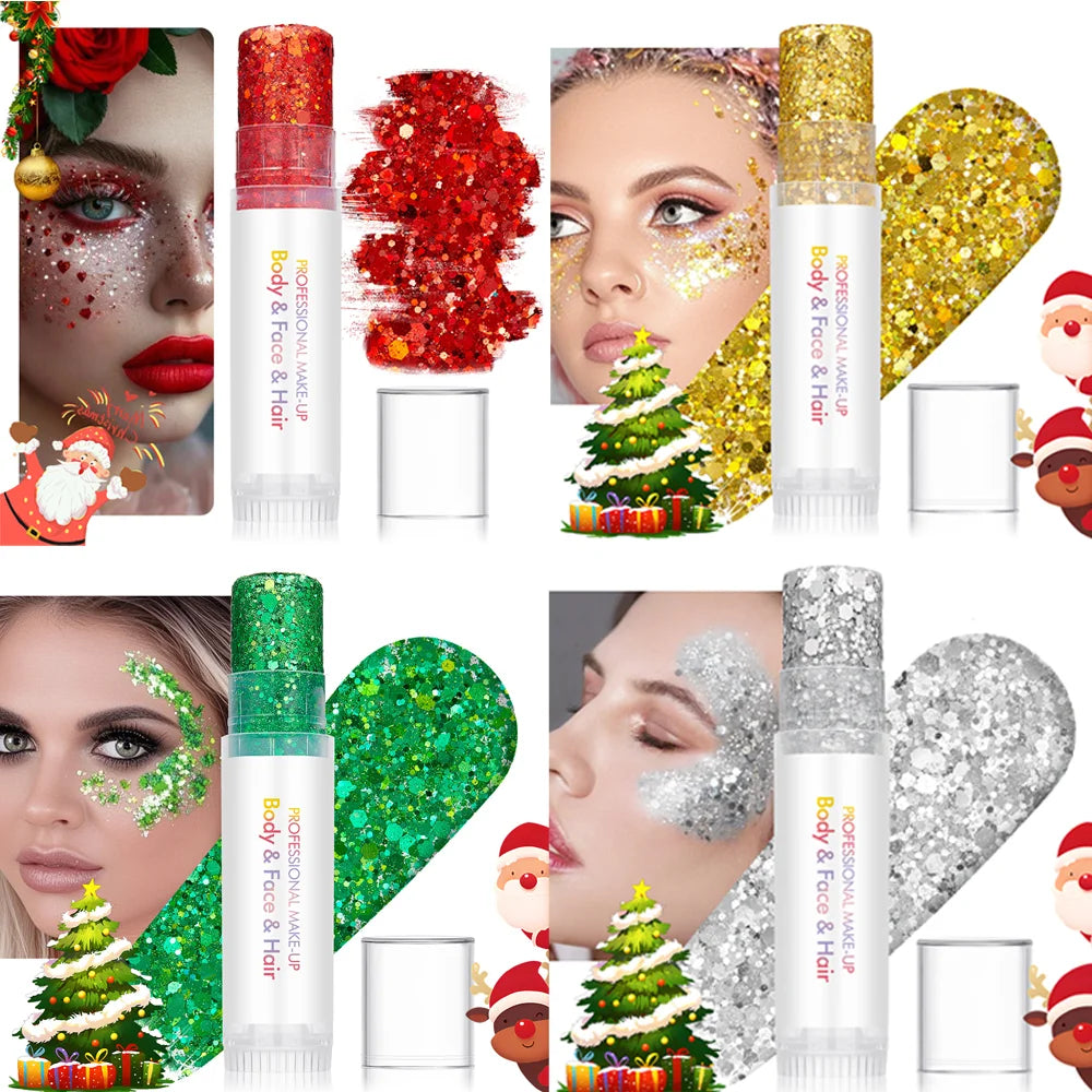 Body Facial Glitter Long-lasting Shine Suitable Holiday Christmas Zpaxo