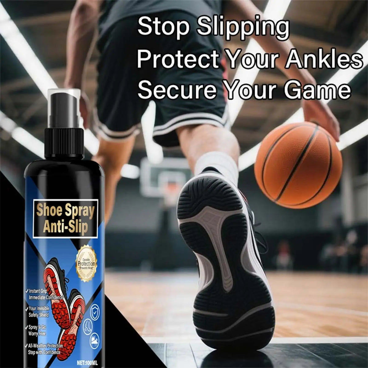 Shoe Grip Spray Anti Slip Enhancer Sports Safety Traction Liquid Zpaxo