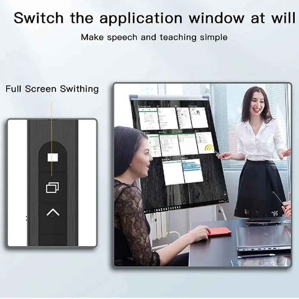 Wireless Presenter Red Laser Smart Page Turning Pen 2.4G RF Volume Remote Control PPT Presentation USB PowerPoint Pointer Mouse Zpaxo