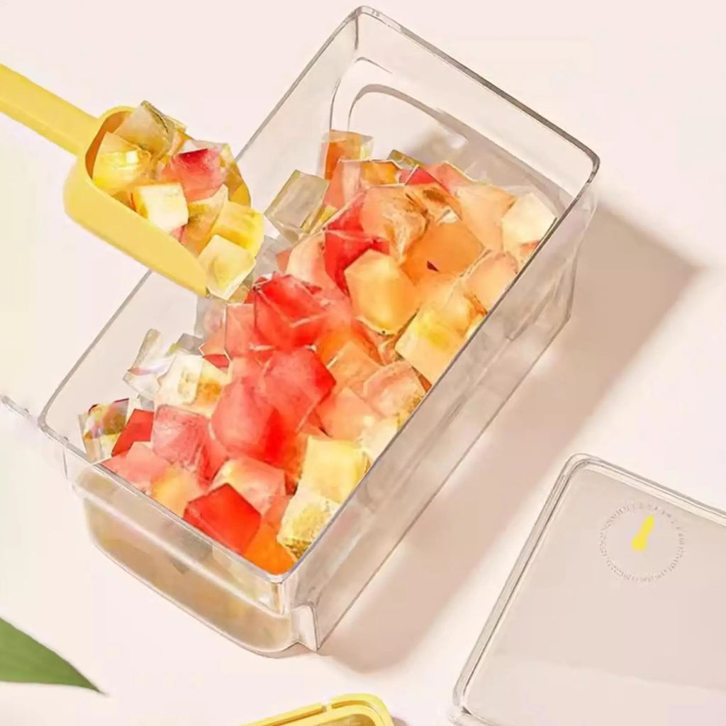 Ice Tray 68 Cube Press Release Silicone Mold Storage Box Stackable Zpaxo