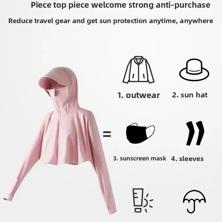 Women's Ice Silk Sun Protection Jacket Spring Summer UV-Blocking Zpaxo