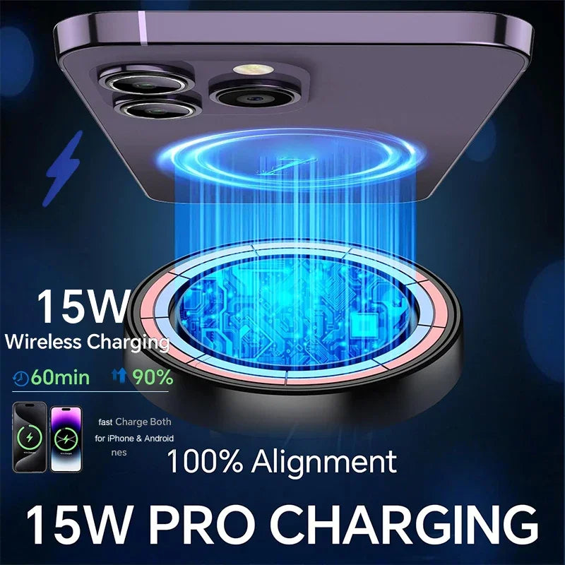 UYUXIO Strong Magnetic Wireless Car Phone Charger Adapter 15W Zpaxo