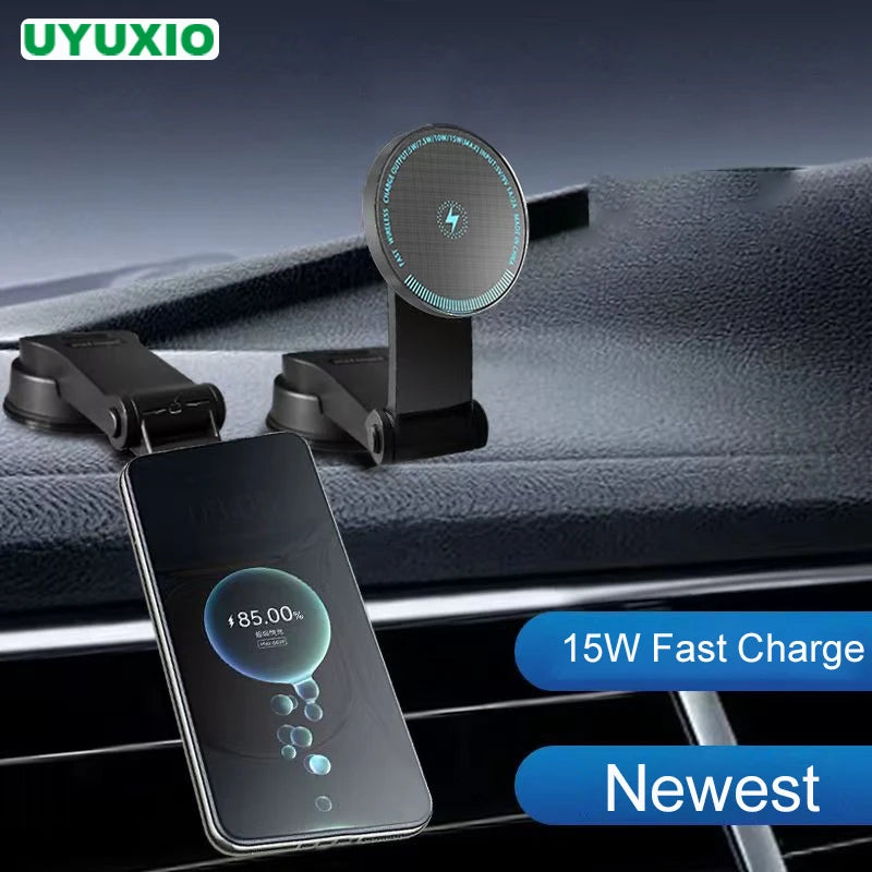 UYUXIO Dashboard Magnetic Wireless Car Phone Charger Adapter 15W Zpaxo