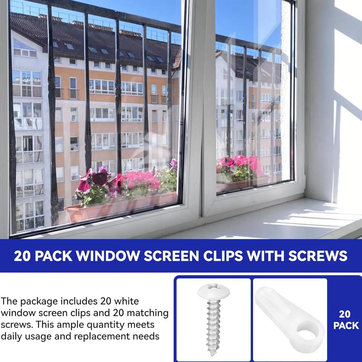 Window Screen Clips Screws Storm Windproof Hold Fastener Hardware Zpaxo