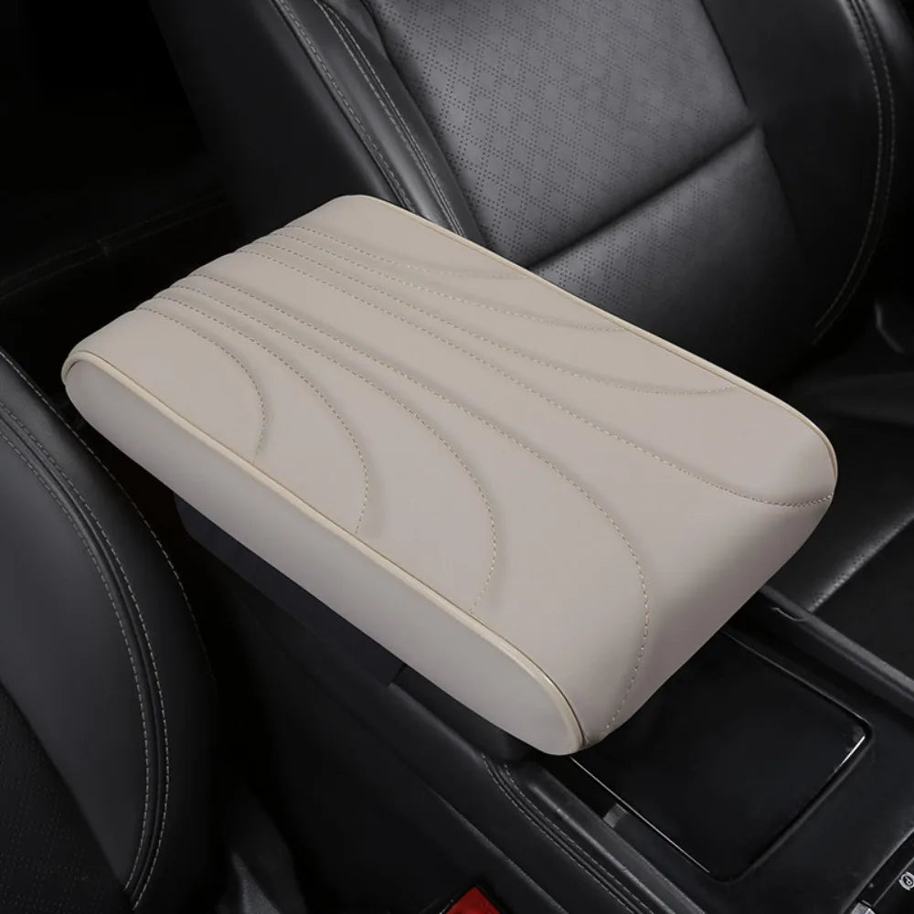 Thick Car Armrest Mat Comfortable Soft Center Console Cover Anti-slip Zpaxo Beige